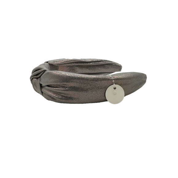 Dark Silver Metallic Knot Headband - Picture 3 of 5